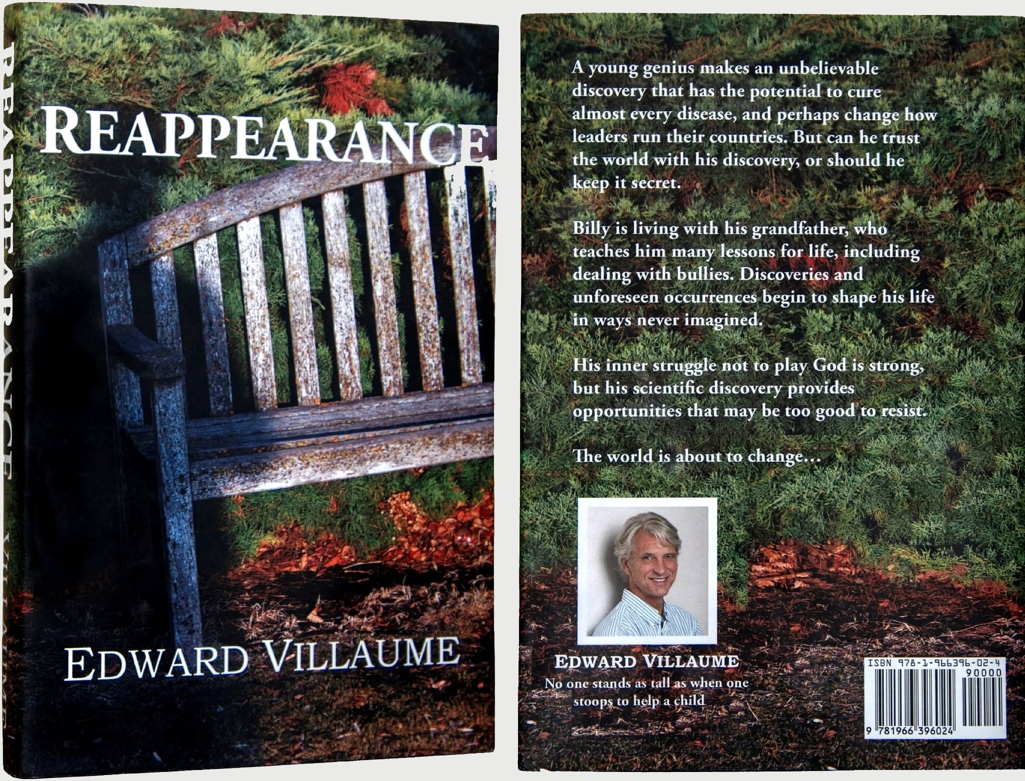 Reappearance book cover and back